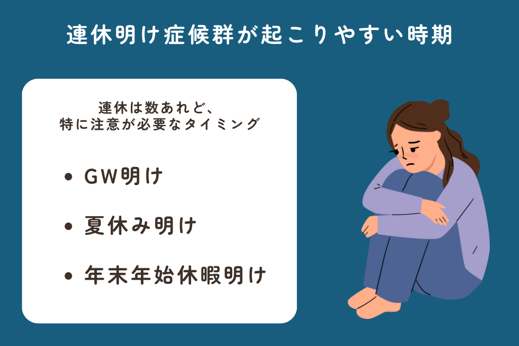 連休明けの仕事モチベーションが下がる原因_連休明け症候群が起こりやすい時期