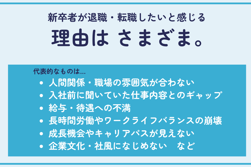 新卒者が退職転職したい理由